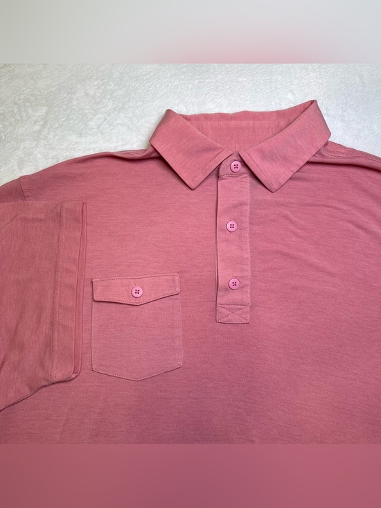 FootJoy Other - FootJoy Mens Large Heathered Dusty Rose Pink Golf Polo Shirt Button Pocket FJ